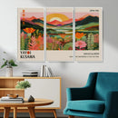 Framed Yayoi Kusama Print, Vibrant Floral Mountain Art