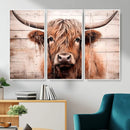 Vintage Scottish Highland Cow Cattle Art Print Farmhouse