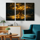 Golden Tree of Life Canvas Wall Art Print - Majestic Glowing