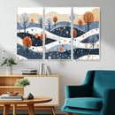 Abstract Winter Landscape Canvas Wall Art Print -  Large