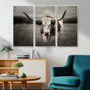 Texas Longhorn Cow Canvas Wall Art Print - Large Rustic