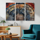 Abstract Tree Ring Wall Art, Colorful Framed Tree Ring Wall