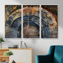 Framed Tree Ring Wall Art - Abstract Colorful Tree Ring Wall