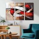 Abstract Wall Art - Modern Red and White Canvas Wall Art