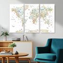 Animal World Map for Kids Room Decor