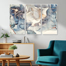 Abstract Blue and Gold Canvas Wall Art - Fluid Modern Ink