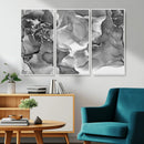 Black White Abstract Canvas Wall Art - Fluid Ink Artwork -