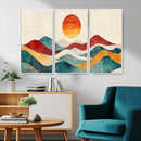 Southwest Mountain Wall Art Canvas Print – Boho Triptych