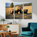 Grizzly Bear Family Wall Art Canvas Print – Majestic
