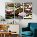 Lotus Flower Wall Art Canvas Print, Water Lily Large Wall