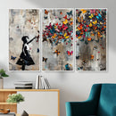 Butterfly Girl Wall Art – Vibrant Street Style Canvas Print,