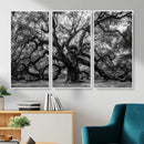 Black and White Old Angel Oak Tree Wall Art Canvas Print