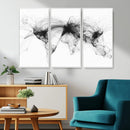 Flight Routes Air Traffic Map Canvas Wall Art - Framed -