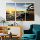 Tropical Beach Wall Art - Stunning Ocean Sunset Canvas Print