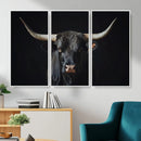 Majestic Longhorn Bull Wall Art Canvas Print – Dark by MyGreatCanvas | Canvas Wall Art Prints | Photo Prints & Wall Decor