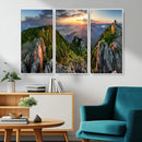Mountain Sunset Panoramic Wall Art Canvas Print – Framed