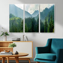 Misty Forest Mountain Wall Art Canvas Print – Framed Serene