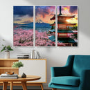 Mount Fuji Cherry Blossom Wall Art Canvas Print – Framed