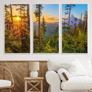 Forest Sunset Wall Art Canvas Print – Green Pines Sunset