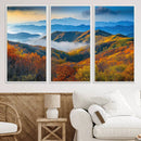 Autumn Mountains Wall Art Canvas Print – Foggy Peaks