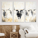 Texas Longhorn Wall Art Canvas Print – Rustic Western Bull
