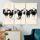 Texas Longhorn Wall Art – Framed Black White Cattle Canvas by MyGreatCanvas | Canvas Wall Art Prints | Photo Prints & Wall Decor