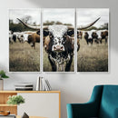 Texas Longhorn Wall Art – Framed Speckled Cow Canvas by MyGreatCanvas | Canvas Wall Art Prints | Photo Prints & Wall Decor
