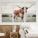 Texas Longhorn Wall Art Canvas Print – Framed Spotted Cattle by MyGreatCanvas | Canvas Wall Art Prints | Photo Prints & Wall Decor