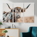 Texas Longhorn Wall Art – Framed Speckled Cow Canvas by MyGreatCanvas | Canvas Wall Art Prints | Photo Prints & Wall Decor