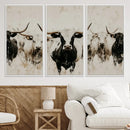 Longhorn Cattle Wall Art Canvas Print – Framed Bison Herd by MyGreatCanvas | Canvas Wall Art Prints | Photo Prints & Wall Decor