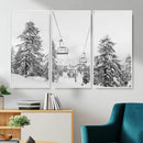 Snowy Ski Lift Wall Art – Framed Winter Forest Canvas by MyGreatCanvas | Canvas Wall Art Prints | Photo Prints & Wall Decor