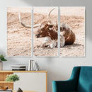 Texas Longhorn Wall Art Canvas Print – Framed Resting Bull by MyGreatCanvas | Canvas Wall Art Prints | Photo Prints & Wall Decor