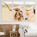 Texas Longhorn Wall Art Canvas Print – Framed Speckled Cow