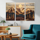 Wood Mountain Landscape Wall Art Canvas Print – Framed