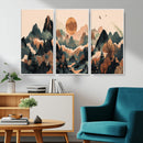 Wood Mountain Landscape Wall Art Canvas Print – Framed