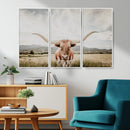 Texas Longhorn Wall Art Canvas Print – Framed Western Cow