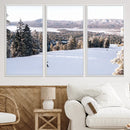 Snowy Mountain Wall Art Canvas Print – Framed Ski Slope