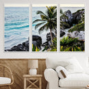 Tropical Coastline Wall Art Canvas Print – Framed Palm Tree