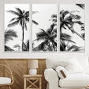 Palm Wall Art Canvas Print – Framed Monochrome Tropical