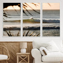 Sunset Surf Wall Art Canvas Print – Framed Golden Hour Waves