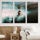 Vibrant Aquatic Motion Wall Art Canvas Print – Framed