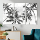 Black and White Palm Wall Art Canvas Print – Framed