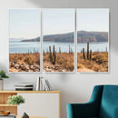 Desert Lake Wall Art – Framed Cactus Mountain Canvas by MyGreatCanvas | Canvas Wall Art Prints | Photo Prints & Wall Decor