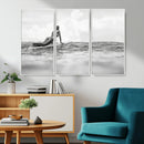 Black and White Surfing Wall Art Canvas Print – Framed Ocean by MyGreatCanvas | Canvas Wall Art Prints | Photo Prints & Wall Decor