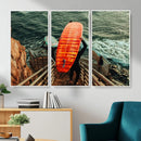 Surfer Stairway Wall Art – Framed Ocean Surf Canvas Artwork, by MyGreatCanvas | Canvas Wall Art Prints | Photo Prints & Wall Decor