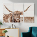 Longhorn Cow Wall Art Canvas Print – Framed Texas Ranch