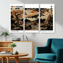 Modern Japanese Wall Art Canvas Print – Framed Abstract