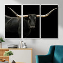 Texas Longhorn Wall Art Canvas Print – Framed Rustic Western