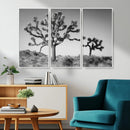 Joshua Tree Wall Art Canvas Print – Framed Monochrome Desert