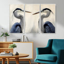 Blue Heron Pair Wall Art Canvas Print – Framed Coastal Bird